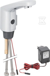 Bateria umywalkowa elektroniczna Typ 185 z mieszaczem i pokrętłem, chrom