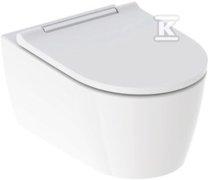 Miska wisząca WC One TurboFlush, z deską sedesową, chrom o