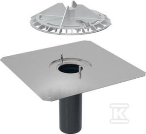 Wpust dachowy DN90 z kołnierzem przyłączeniowym, do pokryć bitumicznych, aluminiowa
