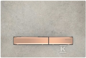 Przycisk spłukujący Sigma50, przedni, imitacja betonu, przyciski: czerwone złoto o