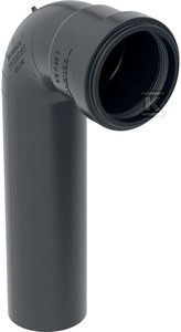 Kolano przyłączeniowe 90st. z kielichem d56 mm, czarny / tworzywo