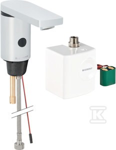 Bateria umywalkowa elektroniczna Typ 186 bez mieszacza, zasilanie generatorowe, chrom