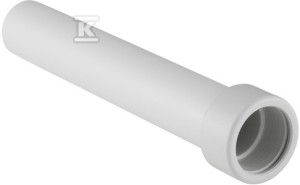 Przedłużka króćca odpływowego z nakrętką przyłączeniową, biała 25 cm d40
