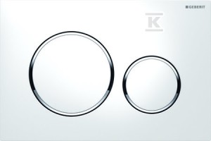 Przycisk spłukujący Sigma20, przedni, biały-chrom bł.-biały    115.882.KJ.1