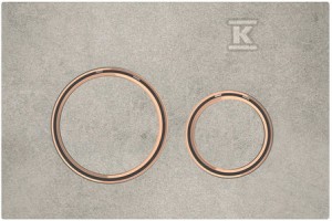 Przycisk spłukujący Sigma21, przedni, imitacja betonu, pierścienie: czerwone złoto o