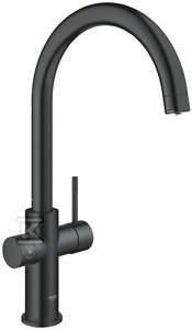 Zestaw startowy Grohe Blue Home aksamitna czerń, bateria, chłodziarka, butla