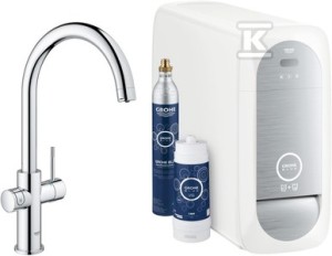 Zestaw startowy z wylewką w kształcie C Grohe Blue Home,