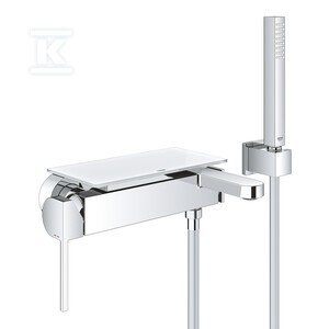 Bateria wannowa Grohe Plus jednouchwytowa, chrom, montaż ścienny natynkowy, głowica