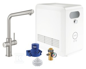 Zestaw Grohe Blue Professional z wylewką w kształcie L, stal