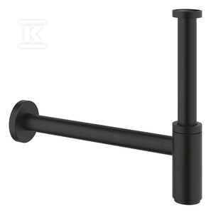Syfon umywalkowy 1 1/4", przesuwana rozeta, czarny mat