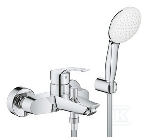 Jednouchwytowa bateria wannowa Eurosmart głowica ceramiczna 35 mm, w zestawie: