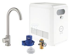 Zestaw Grohe Blue Professional z wylewką w kształcie C, stal