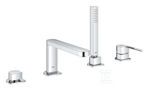 Bateria wannowa Grohe Plus 4-otworowa, jednouchwytowa, chrom, montaż na brzegu