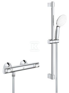 Prysznicowa bateria termostatyczna Grohtherm 500 chrom, blokada bezpieczeństwa SafeStop, przycisk
