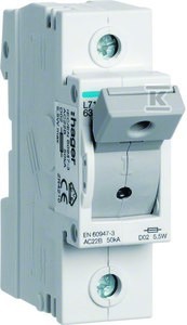 Modułowy rozłącznik bezpiecznikowy poziomy D02 1P 63A 400VAC 110/220VDC o