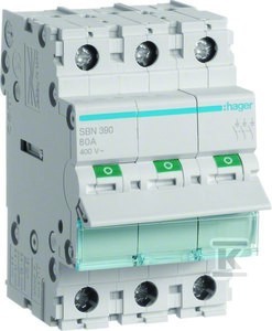 Modułowy rozłącznik izolacyjny 3P 100A 400VAC    SBN390