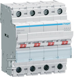 Modułowy rozłącznik izolacyjny 4P 40A 400VAC    SBN440