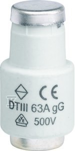 Wkładka bezpiecznikowa DTIII/E33, wykonanie zwłoczne gG (Bi-Wtz) 63A 500VAC o