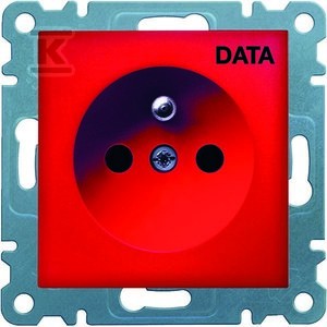 LUMINA Soul/Intense/Passion Gniazdo zasilające z uziemieniem, 16A/230V, nadruk DATA, czerwony