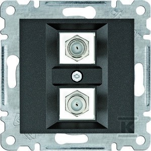 LUMINA Złącze podwójne typu F, czarny    WL3263
