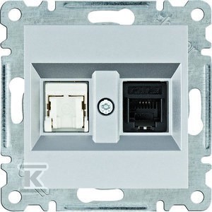 LUMINA Gniazdo RJ11/12 + RJ45, srebrny    WL2212