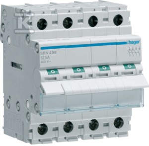 Rozłącznik izolacyjny modułowy 4P 125A 400VAC    SBN499
