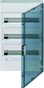 Rozdzielnica natynkowa 3x18M IP40, drzwi transparentne    VB318TB