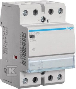 Stycznik cichy 230VAC 2NO 63A AC-7a/b    ESC263S