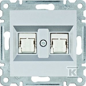 LUMINA Gniazdo komputerowe podwójne RJ45 kat.6 FTP, srebrny