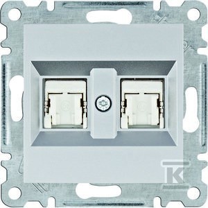 LUMINA Gniazdo komputerowe podwójne RJ45 kat.5e FTP, srebrny
