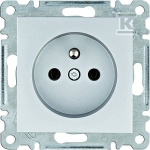 LUMINA Gniazdo zasilające z uziemieniem, 16A/250VAC, srebrny