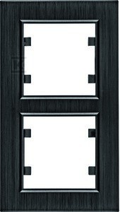 LUMINA Passion Ramka 2-krotna pionowa, aluminium czarne
