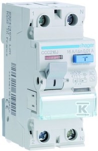 Wyłącznik różnicowoprądowy 1P+N 16A 10mA 6kA AC