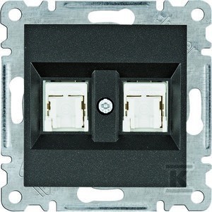 LUMINA Gniazdo komputerowe podwójne RJ45 kat.5e UTP, czarny