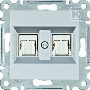LUMINA Gniazdo komputerowe podwójne RJ45 kat.5e UTP, srebrny