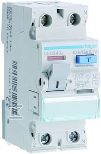 Wyłącznik różnicowoprądowy 1P+N 40A 100mA 6kA AC