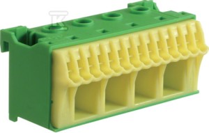Blok samozacisków ochronny, zielony, 4x16+14x4 mm2, szer. 75 mm o