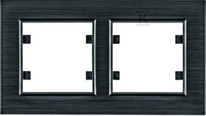LUMINA Passion Ramka 2-krotna pozioma, aluminium czarne