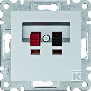 LUMINA Gniazdo głośnikowe, srebrny    WL3312