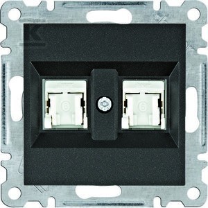 LUMINA Gniazdo komputerowe podwójne RJ45 kat.6 UTP, czarny