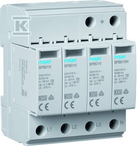 OgranicznikT2 4P 3+1 sieć TN-S/TT In=20kA Up1, 35kV Uc=275V o