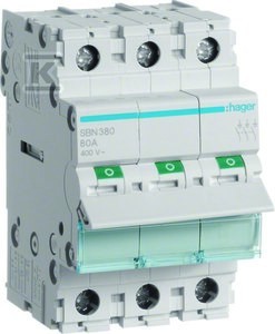 Modułowy rozłącznik izolacyjny 3P 80A 400V    SBN380