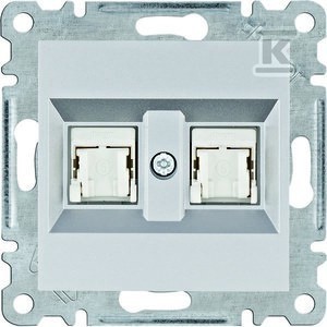 LUMINA Gniazdo komputerowe podwójne RJ45 kat.6 UTP, srebrny