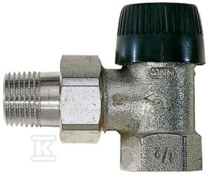 Zawór termostatyczny, kątowy, z wkładką BB, 1/2", bez nastawy wstępnej