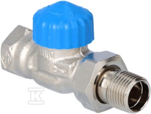 Zawór termostatyczny prosty DN15 niklowany, o szczególnie małym oporze, kapa