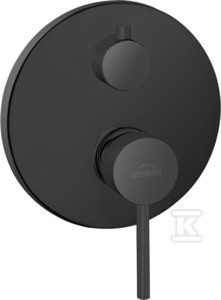 Bateria natryskowa podtynkowa 2-funkcyjna Dafni czarna   &nbsp;BP-88-4O2-A