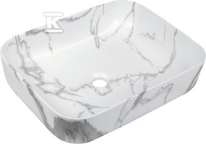 Umywalka nablatowa FLORINA biały mat marmur   &nbsp;CE-40-706-C