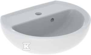 Umywalka Rekord 45 cm owalna, z otworem, z przelewem o