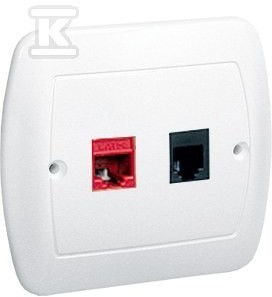 Gniazdo komputerowe RJ45 + telefoniczne RJ11 AF5T/11 Akord biały o