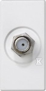 Płytka K45/2 gniazdo SAT (F) żeńskie 22,5x45mm + wkład, biały
